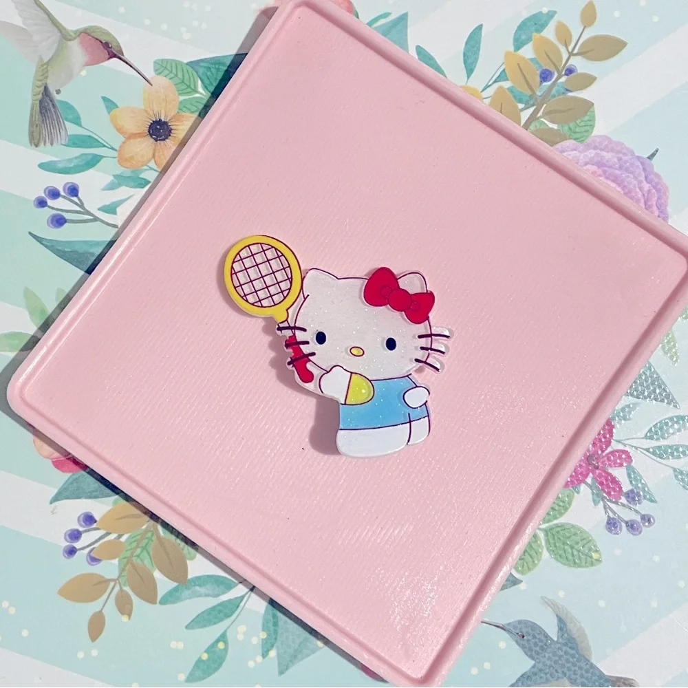 Hello Kitty Tennis hair clip - Vibrant Red, Yellow, and Blue